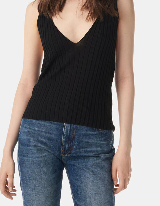 LOMASI RIBBED V-NECK TANK TOP